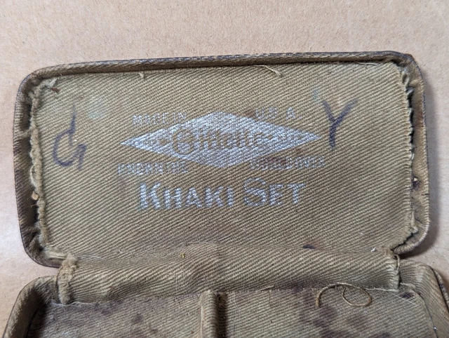 Vintage Gillette Military Khaki Safety Razor Set Case 2