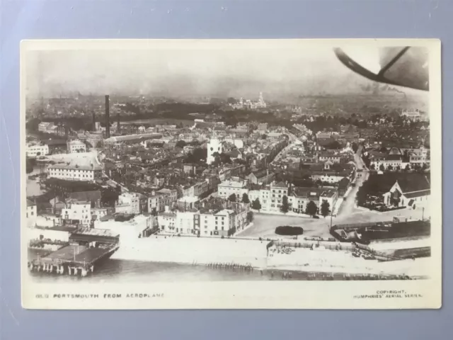 Old Portsmouth aerial view from an aeroplane 1920s (Humphries) RP postcard