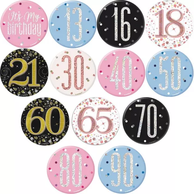 Ages 1-100 Adult Age Milestone Birthday Badge 16th 18th 21st 30 40 50 60 70