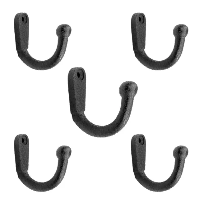 Coat Hooks Black Wrought Iron Knob Tip Set of 5 | Renovator's Supply