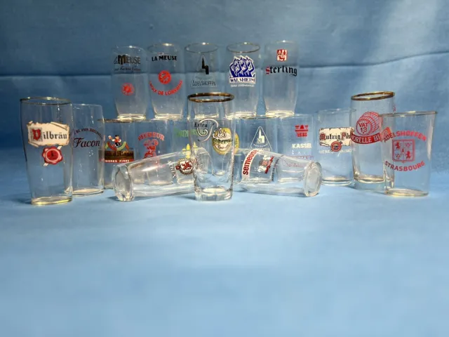 Lot de 19 verres à bière Diffèrent De Collection - à Voir 🧐