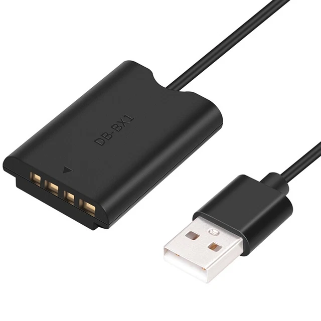 Batería ficticia NP-BX1 con adaptador USB-A acoplador de CC para ZV-1 RX100 M7 M6 Mie