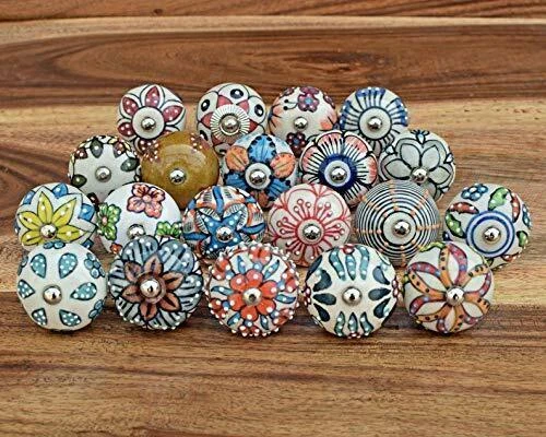 Tiroir à boutons en céramique pour porte d'armoire, poignées de couleurs...