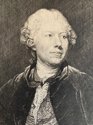 Jean Baptiste Greuze Gravure Eau Forte Etching Portrait Homme Jean Georges Wille