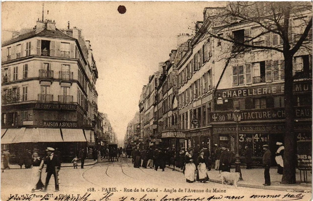 CPA PARIS (14e) Rue de la Gaite. Angle de l'Avenue du Maine (538683)