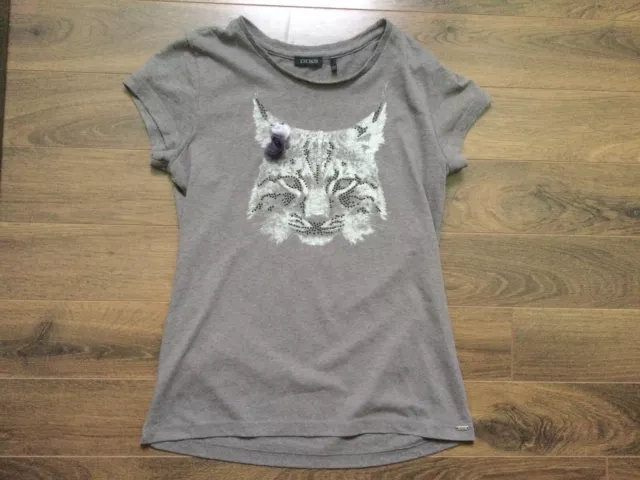 T Shirt Fille Gris Ikks Taille 10 Ans