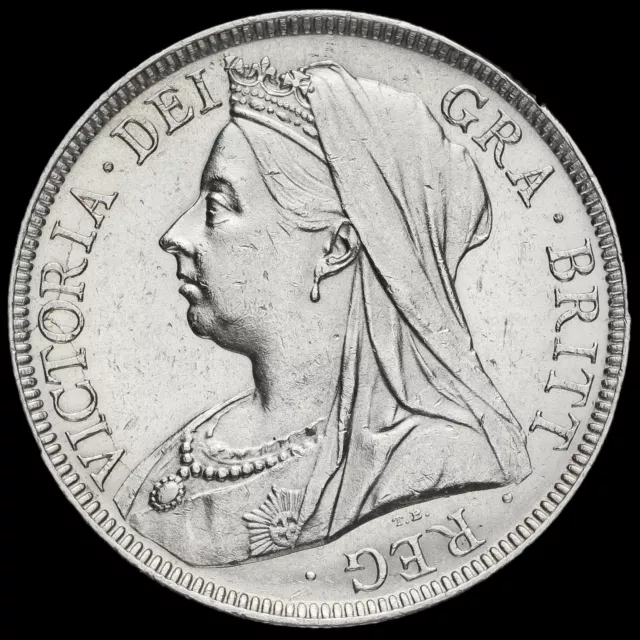 1897 Queen Victoria Veiled Head Silver Half Crown, EF