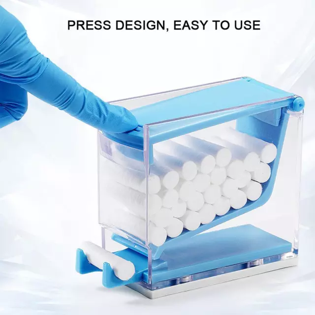 Dental Dentist Cotton Roll Dispenser Holder Storage Container Box Press Typ-