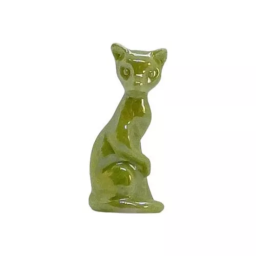 Fève de collection  _ UN CHAT NACRE _ Objet de vitrine miniature porcelaine