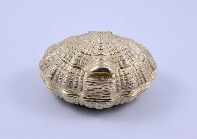 Beautiful Solid Silver Box In The Shape Of An Oyster / Shell / Scallop.