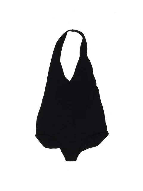American Apparel Women Black Bodysuit L