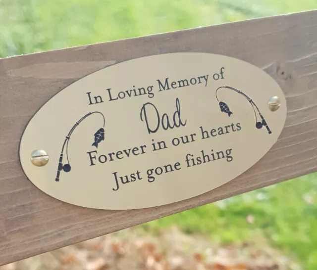 Personalised Fishing Memorial Bench Plaque, Remembrance Plaque for Fishermen