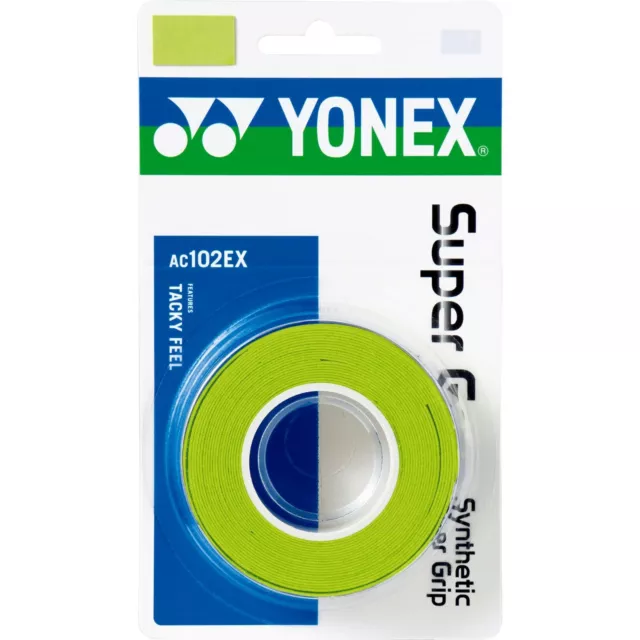 Yonex Ac102Ex Super Grap Overgrip - Pack Of 3 Grips - Citrus Green - Rrp £15