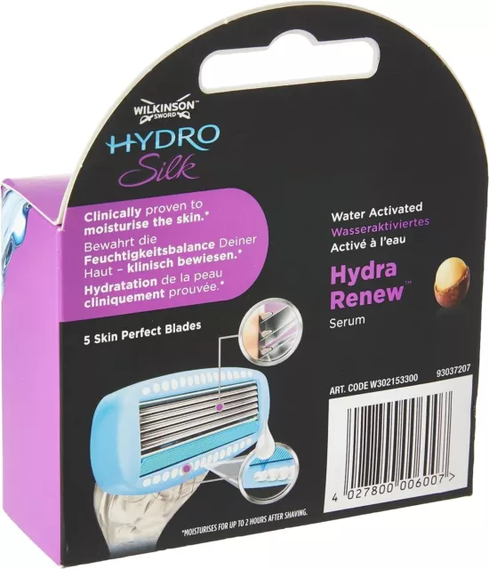 Pack 3 Lames de Rasoir WILKINSON Sword "HYDRO SILK" Recharge Lot Rasage Bikini 5 2