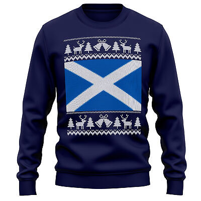 Scottish Christmas Jumper Scotland Sweatshirt Funny Him or Her Flag Fair Isle...