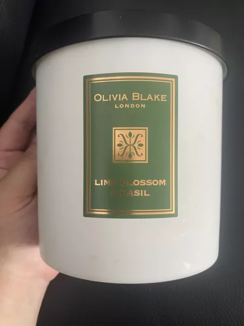 Olivia Blake Lime Blossom And Basil Scented Large Candle, 515g, Brand New 3 Wick