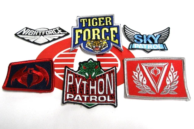 GI Joe Logo Embroidered PATCH Lot Tiger Force Night Force Sky Patrol Crimson