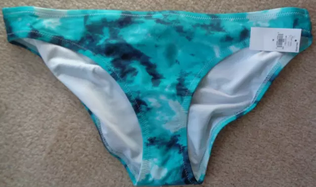 Old Navy Women’s Mid-Rise Teal & Navy Classic Bikini Swim Bottoms Size M