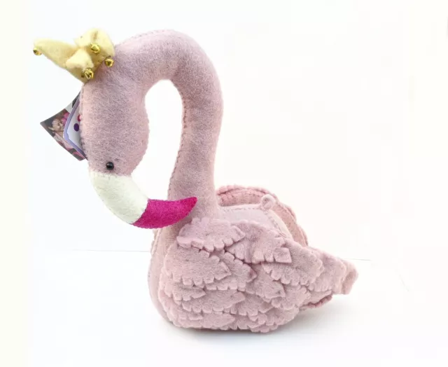 Trofeo Gamcha Flamingo con Cabeza de Animal Corona, Montaje en Pared, Rosa Polvoriento (Hecho a Mano)