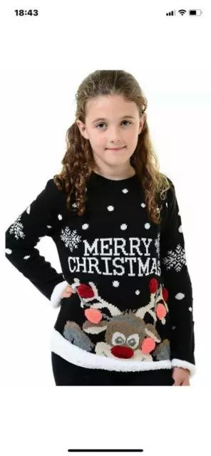 New Kids Childrens Boys Girls Xmas Christmas Winter Jumper Sweater Knitted Retro