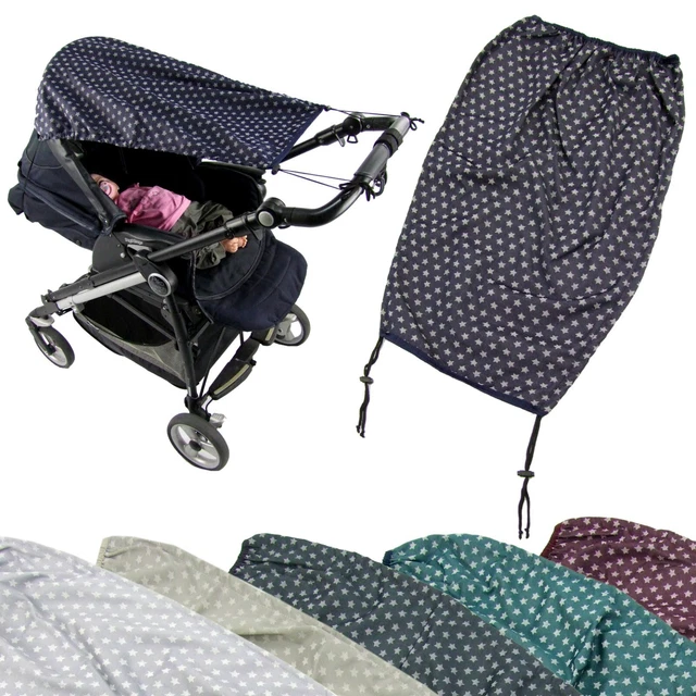 Bambiniwelt Voile D'Ombrage Toit Ouvrant pour Poussette Buggy Étoiles