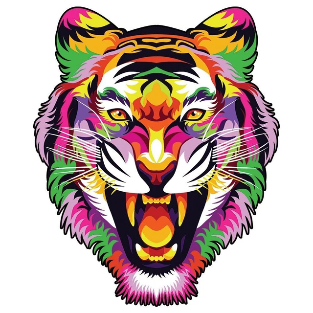Tiger Animal Jigsaw Puzzle Toy Educational Wooden Game Adult Kids Christmas Gift
