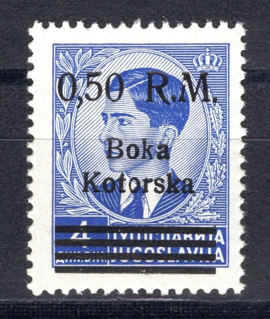 Dt. Besetzung II. WK - Kotor, Nr. 10 PF II, Plattenfehler, postfrisch