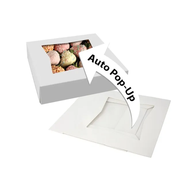 MT Products White Cupcake Boxes - 9" x 9" x 2.5" Bakery Boxes - Pack of 15