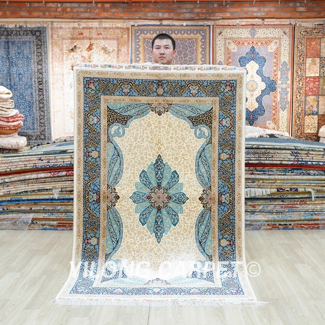 4x6ft Luxury Silk Medallion Rugs Classic Handmade Carpets Hand knotted YWX277A