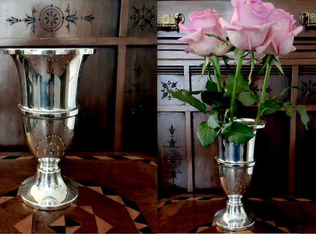 Silver Plated Trumpet Vase Spill Posy Vase Vintage Flower Vase A L DAVENPORT Ltd