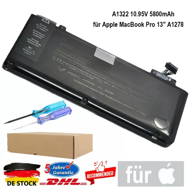 A1322 Akku für Original Apple MacBook Pro 13" A1278 Mid 2009 2010 2011 2012 A++