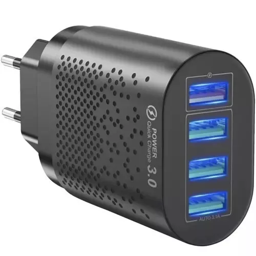 Chargeur Prise Murale Quadruple 4x USB 3.0 Charge Rapide 3,1A Téléphone