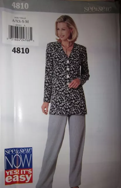 4810 Vintage Butterick SEWING Pattern Misses EZ Top Pants OOP FF UNCUT See & Sew