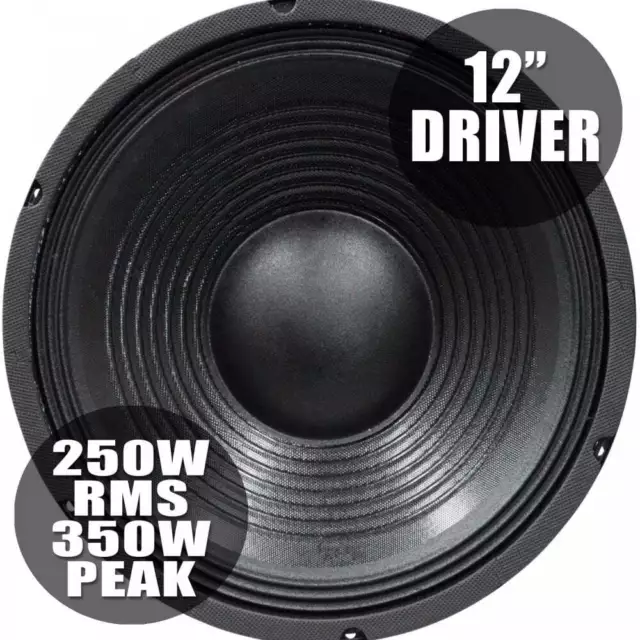 Single Replacement 12" Speaker Cabinet Woofer Driver 250w 8 Ohms