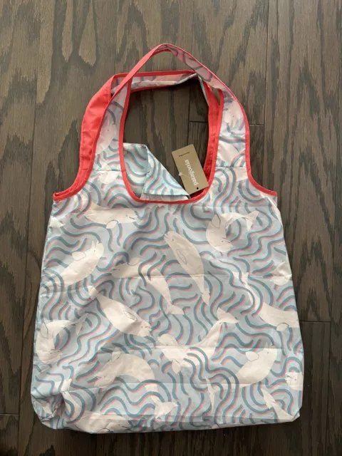 Patagonia UPCYCLED Packable Shoulder Bag Tote - Rare print  Beluga Whales - NWT