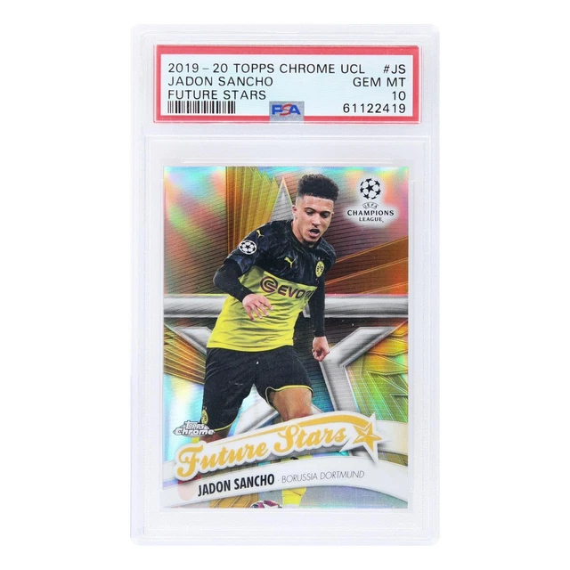 2019-20 Topps Chrome UCL Soccer Jadon Sancho Future Stars PSA 10