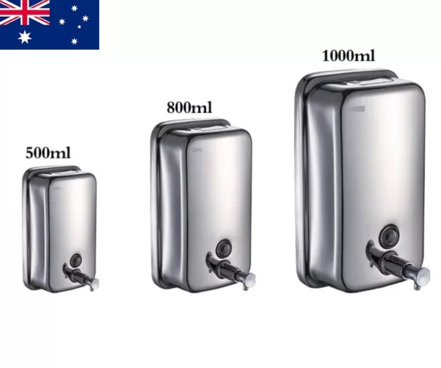 Stainless Steel Commercial Grade Polished Wall Mounted Lotion Soap Dispenser