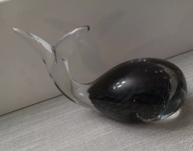 Murano Glass Whale Collected Bubbles