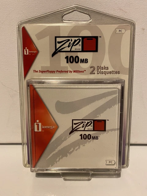 **SEALED** Zip Brand 100 MB PC 2-Pack Of Disks w/ Cases - Brand New