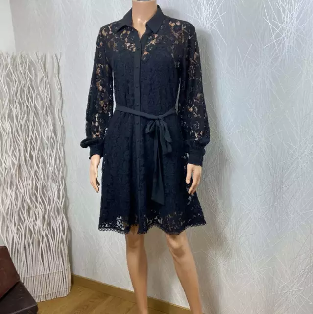 Robe noire chic courte dentelle fond de robe soirée cocktails Fracomina - 38