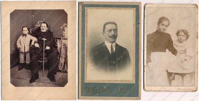 1880c Ritratti persone Carte de visite CDV LOTTO 3 Fotografie