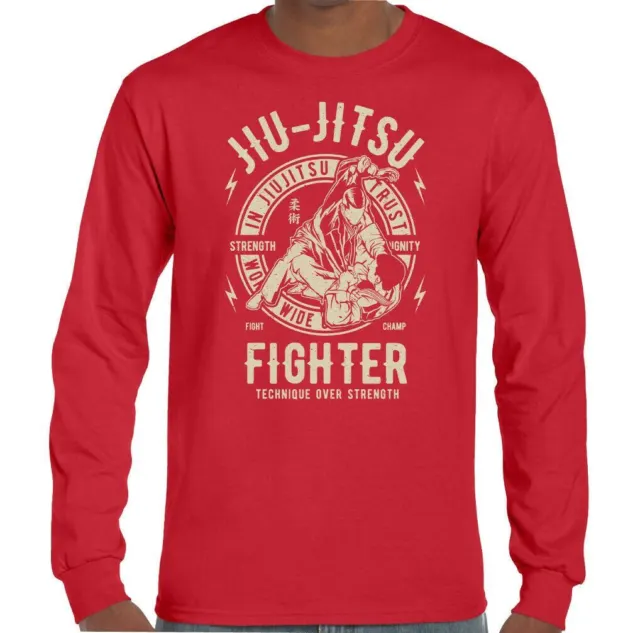 T-shirt uomo arti marziali Jiu Jitsu Fighter allenamento top palestra MMA combattimento brasiliano 5