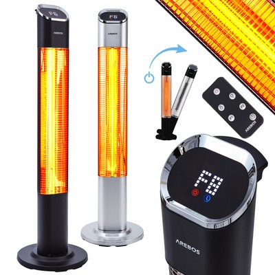 Arebos AREBOS 1500 Watt Stand Heater incl.16 Couleurs de Lumière LED Avec Télécommande 