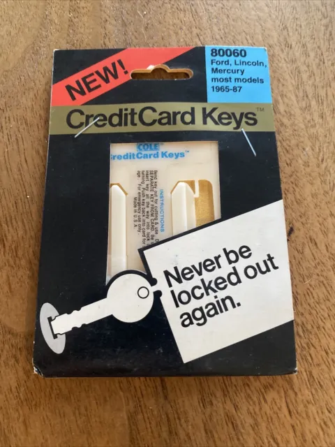 Vtg Emergency Credit Card Keys By Cole Ford, Mercury, Lincoln 1965-87