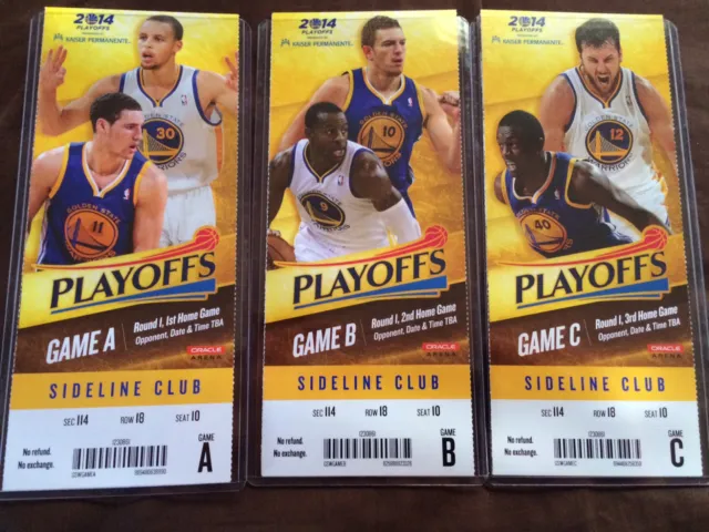 2014 Golden State Warriors Playoff Ticket Stubs Stephen Curry Klay Thompson etc