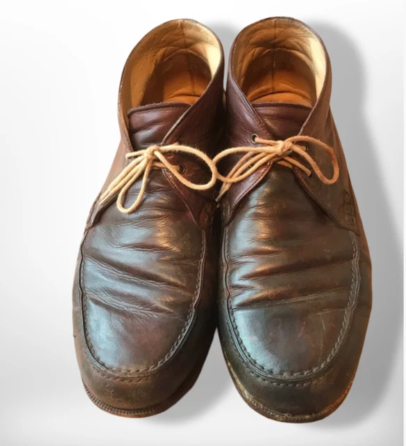 Chaussures En Cuir Marron Travel Flight Homme Taille 40.5 - Bout Fleuri - Style Richelieu - Occasion TBE