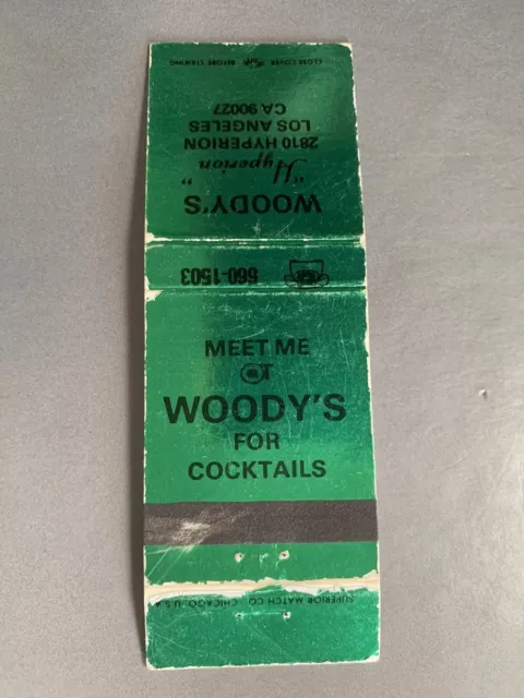 VINTAGE 1960S-1970S WOODY’S Hyperion Bar Los Angeles Matchbook Cover ...