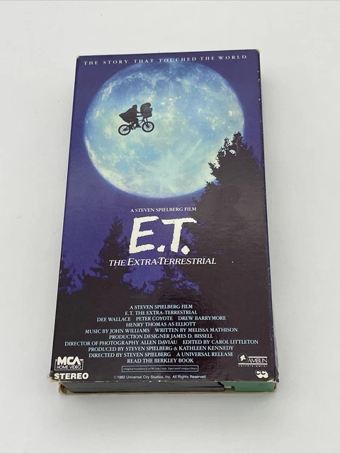 E.T. ET THE Extra Terrestrial VHS 1982 Rare bande verte et noire