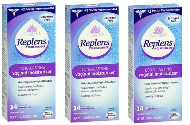 PACK OF 3 Replens Long Lasting Vaginal Moisturizer 14 Applications 35g *EXP 4/24