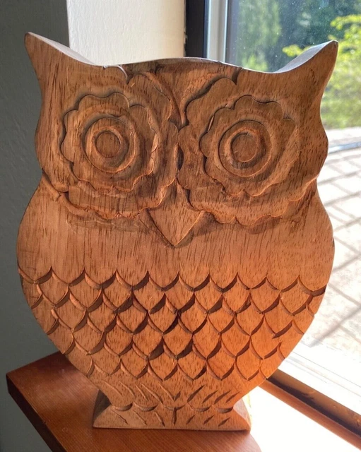 Carved Wooden Owl - Perfect for Woodland Nursery Theme